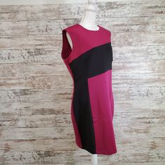 Alexia Admor Black Magenta Colorblock Laura Sheath Dress Xl Nwt 005251-A21 Black Magenta Colorblock Crewneck Sleeveless Hidden Back Zip Closure Gold Tone Hardware Ladies Xl Fitted Pink Patchwork Mini Dress, Chic Pink Color Block Dress, Black Sleeveless Color Block Dress, Black Color Block Dresses For Work, Laura Dresses, Alexia Admor, Dress Xl, Xl Dress, Sheath Dress