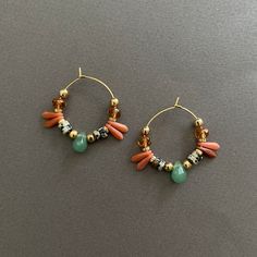 "Anixi Earrings, Colorful Hoop Earrings, Boho Earrings, Summer Earrings, Beaded Earrings,  Gift For Women, Mother's Day Gift, Gift Idea Medium-sized round hoop earrings made of gold-plated stainless steel, with Aventurine drop, Czech glass beads, and golden elements. For a matching Necklace: https://bit.ly/3MUCLVC for matching Bracelet: https://bit.ly/45WieIV Beautiful earrings for everyday use.  give it yourself or as a gift to someone dear All parts of the earring are made of stainless steel - Cheap Party Earrings For Mother's Day, Orange Small Hoop Earrings With Ear Wire, Hoop Earrings With Dangling Beads Gift, Small Hoop Beaded Earrings As Gift, Orange Hoop Beaded Earrings As Gift, Small Hoop Earrings With Dangling Beads As Gift, Orange Hoop Earrings With Colorful Beads For Gift, Orange Small Hoop Bohemian Earrings, Ear Ideas