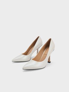 For a failsafe pair of shoes that can do no wrong, these flared heel pumps are the way to go. In match-all white, they will complement every outfit. They also come with a classic pointed-toe silhouette and outstanding 9cm heels for a generous height boost. Made from genuine leather for a luxurious look and feel, these shoes will stand the test of time. White Pumps, Charles Keith, Way To Go, Heel Pumps, All White, White Leather, Pumps Heels, The Way, Genuine Leather