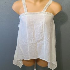 Super Cute New Without Tags Has 2 Small Holes On Side U Cant Barely See Because The Side Is Loose Bin#1 Chic Tops With Built-in Bra For Beach Season, Spring Beach Tops With Built-in Bra, White Beach Camisole With Built-in Bra, Beachwear Tops With Spaghetti Straps And Built-in Bra, Summer Fitted Camisole For Beach Season, Summer Beach Fitted Camisole, Fitted Summer Camisole For Beach Season, Beach Season Tops With Built-in Bra, Summer Beach Stretch Camisole