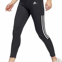 Aeroready Fabric Type 89% Polyester, 11% Spandex Care Instructions Machine Wash Rise Style High Rise Fit Type Regular About This Item Regular Fit Soft Hand Feel Moisture Wicking High Rise Side Pocket Ae70ad70xz Adidas Pants Women, Black And White Sweatpants, Womens Running Pants, White Sweatpants, High Waisted Black Leggings, Adidas Three Stripes, Burgundy Leggings, Striped Tights, Adidas Leggings