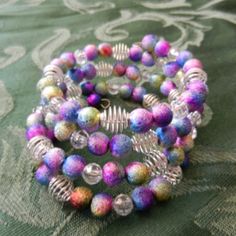 Memory Wire Cuff Bracelet ~ Multi Strand Multi Colored Beads Handmade Many Sizes And Styles To Choose From. You Are Bidding On A Handmade Memory Wire Beaded Bracelet With Various Shades Of Beads. The Bracelet Does Not Have A Hook And Will Fit Any Size Wrist. Please Be Sure And Check Out My Other Items For More Handmade Jewelry. A Perfect Gift For A Special Person, A Friend Or For Yourself! I Am Completely And Madly In Love With Making Jewelry! I Have Eclectic Tastes. Bohemian Purple Crystal Bracelet For Party, Purple Stretch Bracelet With Round Beads For Party, Bohemian Purple Bracelet For Party, Bohemian Purple Bracelets For Party, Purple Round Beads Crystal Bracelet For Party, Purple Beaded Bangle Bracelets For Party, Adjustable Purple Bracelets For Party, Purple Round Bead Crystal Bracelet For Parties, Purple Crystal Round Beads Bracelet For Party