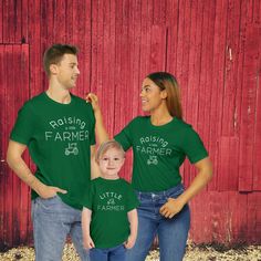 Little Farmer Shirt, Kids Farming Shirt, Farm T-shirt for Kids, Mama and Me Shirts, Family Farm Shirts 🚜  These shirts are custom designed by me and make great gifts for a farming family or a mini farmer.  These shirts are available in adult and toddler sizes too.  Keep farming! 🐄  Please feel free to message me with any questions you may have before ordering.  I'm happy to help! Kids will love this custom youth short sleeve tee. This lightweight side-seamed shirt maximizes comfort all day lon Casual Unisex T-shirt For Family, Funny Cotton T-shirt For Family, Casual Family T-shirt Unisex, Casual Unisex T-shirt For Family Events, Unisex Cotton T-shirt For Family Occasions, Family Matching Cotton Tops For Spring, Cute Cotton T-shirt For Family, Short Sleeve Tops For Family Summer Events, Family Matching Crew Neck Cotton Tops