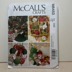 the front cover of mccall's crafts magazine with pictures of christmas wreaths