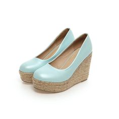 Gender: For WomenStyle: Fashion,KoreanOccasion: Casual,Party/Club,Office/CareerHeel Height: 12.5cmPlatform Height: 3.5cmSeason: Spring,Summer,Fall/Autumn,WinterPackage Contents: 1 x Shoes (Pair)Please see our size guide as below, you can choose the size according to your foot length and width. If your foot is a little wide and thick, we suggest you choose 1 size larger.Size Guide:28 = foot length 18.5-19cm (Foot width=6.5-7cm)29 = foot length 19-19.5cm (Foot width=7cm)30 = foot length 19.5-20cm Light Blue Round Toe Casual Heels, Light Blue Round Toe Heels, Blue Wedge Sandals With Platform And Round Toe, Blue Platform Wedge Sandals With Round Toe, Blue Leather Wedge Sandals With Round Toe, Light Blue Leather Heels With Round Toe, Casual Light Blue Leather Heels, Club Office, Christmas Leggings