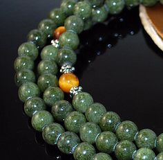 Jade (Dark) Mala Buddhist Prayer Beads Jade Mala, Buddhist Prayer, Tigers Eye, Mala Beads, Prayer Beads, Made In The Usa, Tigers, Markers, Jade