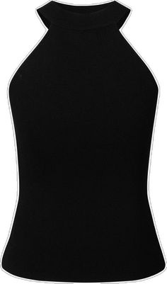 Summer High Stretch Ribbed Tank Top, Black Seamless High Stretch Halter Top, Black Seamless Halter Top With High Stretch, Black Stretch Seamless Halter Top, Trendy Ribbed Tank Halter Top, Black Fitted Racerback Halter Top, Black Stretch Halter Neck Top, High Stretch Trendy Tank Top For Night Out, Trendy High Stretch Tank Top For Night Out