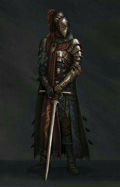 a man dressed in armor holding two swords