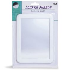 a white door mirror in packaging on a white background