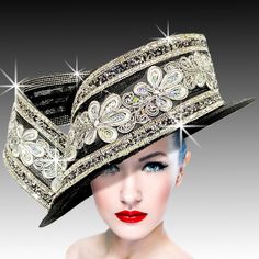 This Breathtaking Couture Sculpted Shimmering Wide Brim Hat, Is The Epitome Of Drama! Its Timeless Elegance And Sophistication Is Perfect For The Kentucky Derby Or Any Equestrian Event! It Is Meticulously Crafted To Captivate With Its Dramatic Silhouette And Shimmering Details. Make A Bold Statement At Any Special Event In This Stunning Piece Of Wearable Art. Embrace Luxury, Grace, And Glamour With This Unparalleled Masterpiece! Hat Sculpture, Oktoberfest Hat, Stylish Womens Hats, Special Occasion Hats, Occasion Hats, Couture Hats, Elegant Hats, Kentucky Derby Hats, Couture Accessories