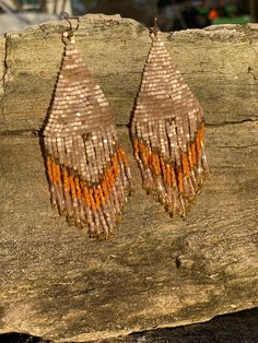 These earrings are approximately 4' in length. Fringed Earrings, Bead Earring, Beaded Jewels, Jewelry Design Earrings, Beading Projects, Design Earrings, Your Outfit, Beaded Earrings, Bead Work