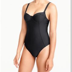 $110 Nwot J.Crew Demi Underwire One-Piece Swimsuit In Black Size 4 G1738 Vintage Clothing, Womens Swim, One Piece Swimsuit, J Crew, Vintage Outfits, Size 4, One Piece, Women Shopping, Beauty