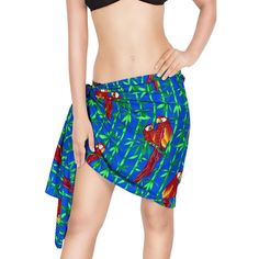 Elevate your beach day ensemble with the LA LEELA Women's Summer Bikini Wrap. This versatile sarong skirt is a must-have accessory for any swimwear collection, offering a blend of style and comfort that's perfect for the summer season.

- **Material:** Lightweight and easy to clean fabric
- **Color:** Vibrant blue
- **Size:** One size fits most; adaptable length for all body types
- **Features:** Mini length, self-tie closure, relaxed fit, front slits, irregular hem for a chic look
- **Style:** Beachy Printed Swimwear For Beach Cover-up, Resort Season Beach Cover-up Swimwear, Summer Swim Dress With Tropical Print For Poolside, Summer Tropical Print Swim Dress For Poolside, Summer Style Tropical Print Swim Dress For Poolside, Fitted Beach Season Cover-up For Swimming, Tropical Swimwear For Beach Party During Resort Season, Sleeveless Beach Season Swimming Cover-up, Fitted Cover-up For Swimming Beach Season