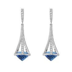 Charles Krypell Pastel Diamond Chandelier London Blue Topaz Earrings London Blue Topaz Earrings, Diamond Chandelier, Blue Topaz Earrings, Topaz Earrings, London Blue Topaz, London Blue, Primary Color, Blue Topaz, Primary Colors