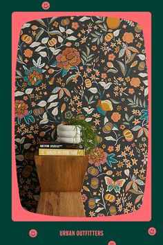 the cover of urban outfitters magazine, featuring an image of a flowered wallpaper