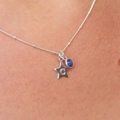 Silver Necklaces Pendant, Star Making, Star Jewellery, Silver Initial Necklace, Initial Necklace Silver, Silver Jewlery, Silver Necklace Simple, Necklaces Silver, Charm Necklace Silver