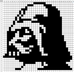 a black and white image of a man's face in the middle of a cross stitch pattern