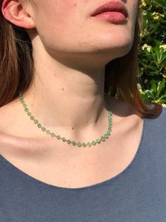 Dalben Emerald Beads Rose Gold Necklace K Rose, Emerald Bead, Handcrafted Necklace, Rose Gold Necklace, Faceted Bead, 16 9, Rosary, Necklace Lengths, Emerald