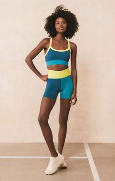 Color Block Bike Short – Z SUPPLY Athleisure Color Block Workout Shorts, Sporty Color Block Workout Shorts, Green Color Block Activewear For Gym, Athleisure Color Block Shorts, Sporty Stretch Color Block Shorts, Sporty Color Block Gym Shorts, Color Block Athletic Shorts For Sports, Green Color Block Sporty Activewear, Summer Color Block Workout Shorts