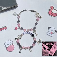 ★彡An adjustable bracelet inspired by (G)I-dle's 6th EP "I feel". ★彡The bracelet in the pic has 12 beads, but you can take out some beads, for the same price. Applicable for charms. ★彡Try NOT to expose the bracelet to water, like wearing it to the beach or showering with it. ★彡If you have any suggestions or questions, feel free to message me. I would be more than happy to help! Gidle Bracelet, Y2k Style Beaded Bracelets As Gift, Handmade Y2k Style Bracelets Gift, Custom Name Kpop Jewelry For Friendship, Pink Kpop Jewelry For Gift, Pink Kpop Jewelry Gift, Pink Kpop Style Jewelry Gift, Custom Name Kpop Style Jewelry Gift, Personalized Kpop Style Jewelry For Friendship