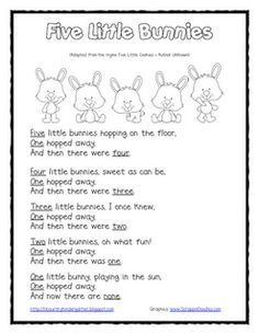 the five little bunnies activity sheet