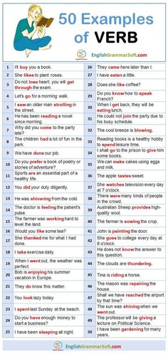 the 50 examples of verbb