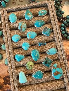 The Yuma Rings in Turquoise-Rings-Calli Co., Turquoise and Silver Jewelry, Native American Handmade, Zuni Tribe, Navajo Tribe, Brock Texas Leather Knife Sheath Pattern, Turquoise Jewelry Rings, Chunky Silver Jewellery, Vintage Turquoise Jewelry, Handmade Sterling Silver Rings, Turquoise Ring Silver, Native American Artists, Jewelry Accessories Ideas, Ring Collection