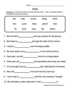 worksheet with words and pictures on it