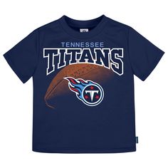 The smallest family member can get in the football spirit with our officially licensed Titans 3-Pack Short Sleeve Tees. These tees feature comfy, casual crew necks to keep your little one comfortable throughout the entirety of the game (and the whole day long!). The screen print team logos are bright and bold, featured front and center on the t-shirts. They're the perfect tees for warm game days and cool games days, as they may be worn comfortably all on their own or layered over to keep warm. T Game Day Football Season Tops With Logo Print, Football Season Game Day Logo Print Tops, Sporty Crew Neck Top For Tailgating, Team Spirit Crew Neck Top For Tailgating, Team Spirit Tops For Tailgating With Crew Neck, School Spirit Crew Neck T-shirt For Tailgating, Sports Fan Short Sleeve Top For Tailgating, Blue Tops For Football Season Fan Gear, School Spirit T-shirt For Tailgating With Crew Neck