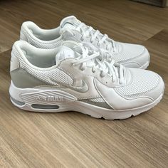 Never Worn Women’s Nike Air Max Excee Size 11 Shoes. Color Is The White Pure Platinum Color. These Are Brand New Out Of The Box. No Flaws. Shoes Nike Women, Air Max Excee, Nike Air Max Excee, Spike Shoes, Pink Running Shoes, Cute Nike Shoes, Air Max Women, Cute Nikes, New Nike Air