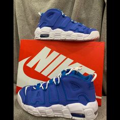 Nike Air More Uptempo Gs Battle Blue White Junior Kids Casual Shoes Dm1023-400 Nike Air More Uptempo, Nike Air More, Shoes Nike Air, Kids Nike, Shoes Nike, Kids Shoes, Nike Shoes, Casual Shoes, Nike Air