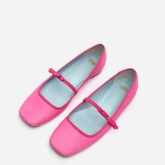 Jude Mary Jane Leather Flat Pink - Frances Valentine Bold Shoes, Frances Valentine, Pink Flats, Fancy Shoes, Cute Heels, Mary Jane Flats, Comfort Shoes, Crazy Shoes, Dream Shoes