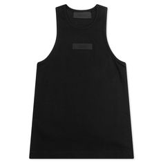 Crafted from soft cotton jersey, the Kids Essentials Ribbed Tank Top in Black offers a relaxed fit with dropped armholes for easy movement. It features U-neck and armhole piping for a clean look. The Essentials Fear of God black bar at the center front adds a signature touch to this comfortable and stylish tank top. ALL SALES ARE FINAL. 95% Cotton 5% Spandex ribbed knit Essentials fit - relaxed body and dropped armholes U-neck and armhole piping Essentials fear of god black bar at center front S Cotton Stretch Tank Top For Streetwear, Black Tops With Ribbed Neckline For Everyday, Black Relaxed Fit Muscle Tee For Everyday, Cotton Top With Dropped Armholes For Workout, Black Relaxed Fit Sporty Muscle Tee, Cotton Scoop Neck Tank Top For Streetwear, Sporty Black Tank Top For Everyday, Black Scoop Neck Tank Top For Loungewear, Black Sleeveless Top With Ribbed Neckline