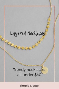 Trendy layered necklaces all under $40! Our layering designs are your next go-to for your outfit and you don’t need to worry about how to layer your necklaces again. Made of 925 sterling silver or 18k gold plated 925 sterling silver. Free shipping with a cute jewelry box! Perfect for everyday wear and important moments! Also best gifts for girlfriend, best friend, and your mom! Check them out on our website TODAY! #jewelry #necklace #style #gifts #accessories #fashion