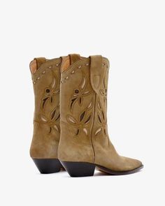 Isabel Marant Étoile Duerto Studded Suede Cowboy Boots - Black | Editorialist Womens Black Cowboy Boots, Best Cowboy Boots, Suede Cowboy Boots, Black Cowboy Boots, Black Cowboy, Cuban Heels, Brown Boots, Isabel Marant, Cowboy Boots