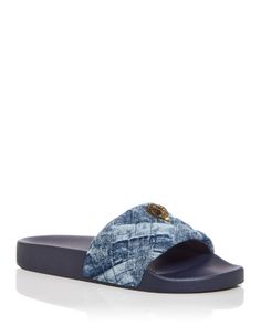 Kurt Geiger London Women's Meena Eagle Quilted Slide Sandals Kurt Slides, Kurt Shoes, Kurt Geiger Slides, Kurt Geiger Sandals, Kurt Geiger Shoes, Eagle Quilt, Pretty Sneakers, Pretty Sandals, Casual Outfits For Teens