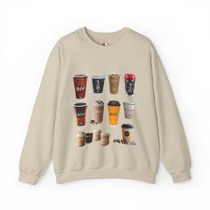 Attention all McCafe Coffee enthusiasts who savor the rich aroma of this caffeinated tradition! ☕ This witty and retro-inspired sweatshirt blends the bold flavor of your beloved McCafe brew with festive vibes, making it the ultimate attire for the holiday season. Whether you're a coffee connoisseur or a fan of the iconic golden arches, this cozy and playful sweatshirt is the perfect gift. Secure your limited edition piece today and spread the joy of McCafe this holiday season! .: Made from a med Coffee Color Graphic Print Crew Neck Sweatshirt, Coffee Colored Crew Neck Top For Streetwear, Casual Coffee Crew Neck Top For Streetwear, Coffee-colored Graphic Print Sweatshirt For Fall, Mcdonald's Coffee, Mccafe Coffee, Mcdonalds Coffee, Caffeine Addict, Deer Shirt