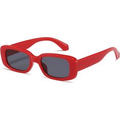 Plastic Frame Polycarbonate Lens Non-Polarized Uv Protection Coating Coating Lens Width: 65 Millimeters B Ridge: 2 Centimeters A Rm: 142 Millimeters Trendy Red Wayfarer Sunglasses, Casual Red Rectangular Sunglasses, Trendy Red Square Frame Sunglasses, Casual Red Plastic Sunglasses, Retro Red Sunglasses With Uva Protection, Classic Red Rectangular Sunglasses, Casual Red Wayfarer Sunglasses, High Fashion Accessories, Red Sunglasses