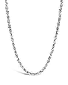 Simple and striking -- that's what this rope braided twist chain is all about. You'll love pairing it with your other favorite necklaces or wearing this intricate little chain all on its own. Available in gold and silver tones. Materials: 14K gold ﻿or﻿﻿ rhodium plated brass Features: Measures 16" with 2" extender, 0.12" width, Lead & Nickel free, lobster clasp td {border: 1px solid #ccc;}br {mso-data-placement:same-cell;} Classic Link Chain Necklace With Rope Detail, Sterling Silver Link Necklace With Rope Chain, Classic Rope Chain Link Necklace, Classic Link-style Rope Chain Necklace, Silver Chain Link Jewelry With Rope Chain, Silver Rope Chain Link Jewelry, Silver Rope Chain Jewelry, Silver Jewelry With Rope Chain Link, Elegant Sterling Silver Rope Chain Necklace