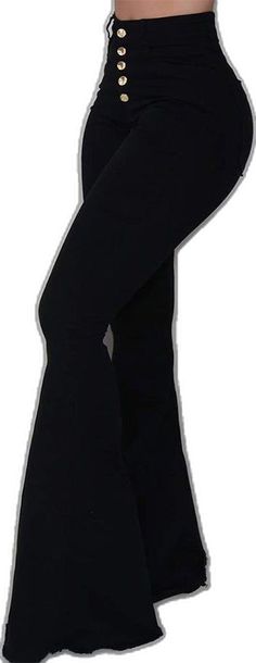 Trendy Black Straight Leg Flares, Casual High-waist Flares For Fall, Casual High Waist Flares For Fall, Black Cotton Flare Jeans, Trendy Black Mid-rise Flares, Trendy Mid-rise Black Flares, Casual Wide Leg Flares For Fall, Black Cotton Wide Leg Flares, Solid Cotton Flare Jeans For Fall