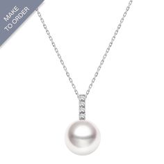 18K Solid white gold, South Sea Pearl, and Diamonds South Sea saltwater cultured pearl Size: 11.0-12.0mm Weight of diamonds: 4 diamonds, around 0.077 carats in total Chain length: 45cm (adjustable) Handpicked of every pearl, only the top 1% of pearls are selected Handcrafted Lifetime warranty Discount codes are not available for this product. Classic Pearl Necklace With Diamond Accents For Anniversary, Classic Pearl Diamond Necklace For Formal Occasions, Classic Formal Pearl Diamond Necklace, Classic Akoya Pearl Diamond Necklace For Anniversary, Luxury White Diamond Necklace With Pearl Chain, Classic Diamond Necklace With Pearl Chain For Formal Events, Brilliant Cut Akoya Pearl Round Necklace, Brilliant Cut Akoya Pearl Necklace, Luxury Diamond Necklace With Pearl Drop