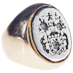 White Sapphire Crest Signet Ring Silver Bronze J Dauphin can be worn by women or men. Inspired by Queen Mary of Scots ring. Gold signet-ring; engraved; shoulders ornamented with flowers and leaves. Oval bezel set with silver intaglio depicting achievement of Mary Queen of Scots: shield of Scotland surrounded by collar of thistle, supported by two unicorns; crest: crowned lion sejant affronté holding sword; dexter: banner with arms of Scotland; sinister: flag with three bars over saltire. Inscrib Queen Mary Of Scots, Mary Of Scots, Two Unicorns, Signet Ring Silver, Chloë Sevigny, Queen Of Scots, Fantasy Ring, Chloe Sevigny, Mary Queen Of Scots