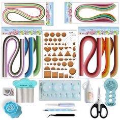 the kit includes scissors, cookie cutters, and other crafting supplies