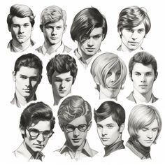 1970 Mens Hairstyles, 1970s Male Hairstyles, Anatomy Guidelines, 1970s Mens Hair, 60s Hairstyles Men, 70s Men Hairstyles, 70s Feathered Hair, 70s Mens Hair, 70s Hair Men