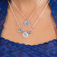 Adjustable 16" - 18" Round Tag Pendant 15mm Diameter Peace Charm 12mm Diameter 925 Sterling Silver [SHORTDESCRIPTION] Lois Hill Jewelry, Round Tags, Love Necklace, Peace Sign, Peace Love, Heart Charm, Peace And Love, 925 Sterling Silver, Sterling Silver