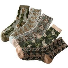 PRICES MAY VARY. 🌷【Material】75% cotton 23% spandex 2% elastic The knit material is warm but light enough to fit in a pair of shoes without being too bulky. You can wear them with dress shoes or casual shoes, and hold up to multiple washing. 🌹【Comfort】 These Cotton Socks are super soft, comfortable, breathable, sweat-absorbent, and deodorant which guarantee to keep your feet fresh and dry. 🌼【Elegant and stylish】 These cotton socks are gorgeous, comfortable, not itchy, not too tight around the Floral Socks, Retro Mode, Floral Embroidered Dress, Vintage Mode, Retro Women, Dress Socks, Fashion Socks, Mode Vintage, Cotton Socks