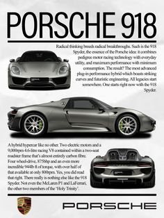 Car Facts, Porsche 918 Spyder, Super Fast Cars, Cars Brand, Best Jdm Cars, Classy Cars, Motor Racing