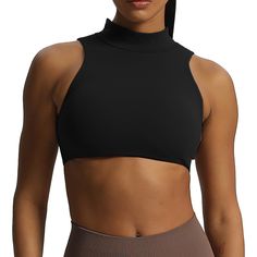 PRICES MAY VARY. Sports bra size guide: [ S fit for 30DD 32C 32D 34A 34B ] [ M fit for 32DD 34C 34D 36A 36B ] [ L fit for 34DD 36C 36D 38A 38B ] Medium support High Neck Pemovable padded Backless detail Sports Crop Top With Built-in Bra And High Stretch, Sporty Tops With Built-in Bra For Sports, Racerback Tops With Built-in Bra For Light Sports, Fitted Sports Top With Built-in Bra, Sporty Tops With Built-in Bra And Supportive Fit, Athletic Fit Tops With Built-in Bra For Workout, Black Tops With Built-in Bra For Training, Stretch Sports Bra With Go-dry For Sports Events, Fitted Go-dry Sports Bra For Sports Events