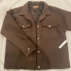 Never Worn Shacket/Jacket In A Beautiful Espresso Color With Buttons. Can Be Worn With Any Outfit. Dress Up Or Down. Slightly Oversized. Oversized Brown Utility Jacket For Winter, Oversized Brown Outerwear For Everyday, Oversized Brown Outerwear With Snap Buttons, Oversized Brown Button-up Outerwear, Grey Bandit, Outfit Dress, Oversized Jacket, Espresso, Jackets For Women