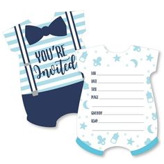 Invite friends and family to your baby shower party with a It's a Boy - Blue Invitations. These fun party invites are printed on sturdy card stock paper and have plenty of space to add the party details. Plus, their unique shape will be adored by all your guests. Each set of 12 shaped fill-in invitations also includes 12 white envelopes, making it easy to get your party invitations into the mail. Begin planning the perfect party with these party invites! Baby Boy Shower Invitations, Boy Party Invitations, Baby Shower Party Invitations, Blue Baby Shower Invitations, Mommy To Bee, Blue Invitation, Baby Shower Invitation Cards, Blue Baby Shower, Cards With Envelopes